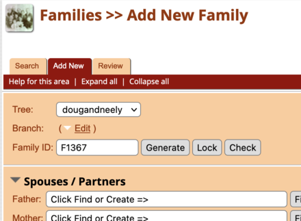 Administration of Families